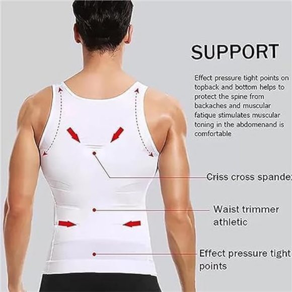 (2-Pack) Body Shaping Tank Top - Shapewear for Men - Abdomen Slimming XXL *NEW* - Picture 4 of 6